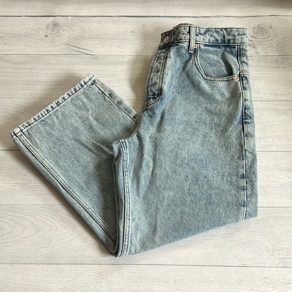 NWT We the Free/Free People Deep Trance Dropped Boyfriend Barrel Leg Jeans Sz 29 - Picture 9 of 11